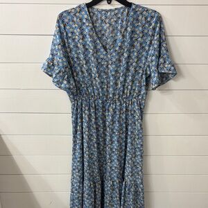 Floral Blue Maxi Dress